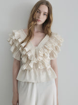 SATIN RAFFLE FRILL TOPS