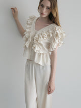 SATIN RAFFLE FRILL TOPS