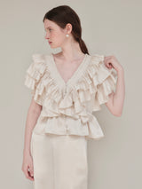 SATIN RAFFLE FRILL TOPS