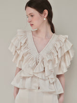SATIN RAFFLE FRILL TOPS