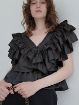 SATIN RAFFLE FRILL TOPS