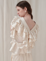 SATIN RAFFLE FRILL TOPS