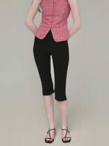 SIDE SLIT STRETCH CAPRI PANTS