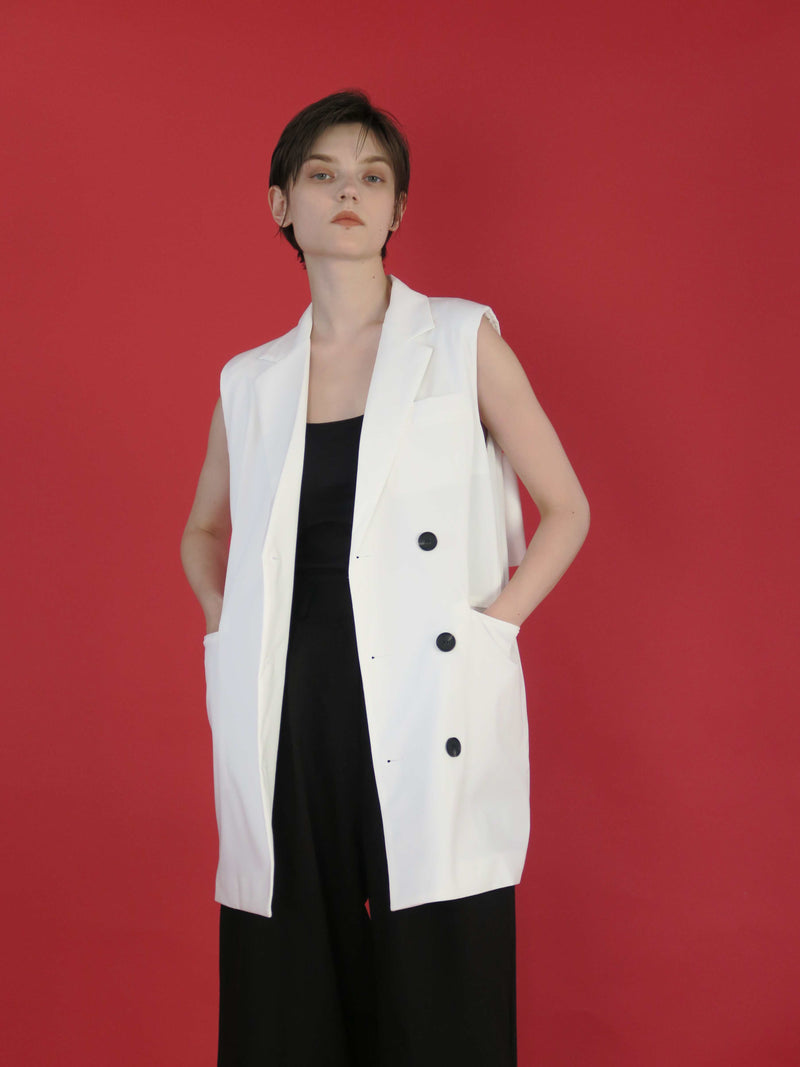 【阪急うめだ本店 POP UP】BACK RIBBON GILET (WHITE)