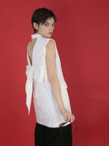 【阪急うめだ本店 POP UP】BACK RIBBON GILET (WHITE)