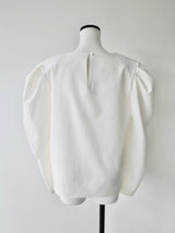 puff shoulder ribbon blouse