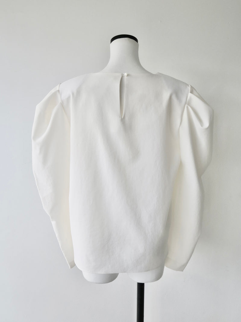 puff shoulder ribbon blouse