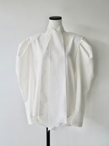 puff shoulder ribbon blouse