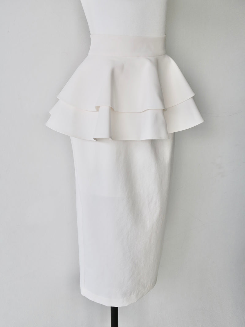 frill pencil skirt