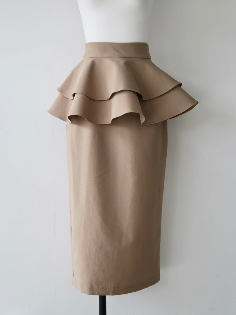 frill pencil skirt