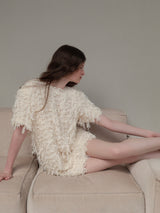 FRILL TEXTURE MINI DRESS