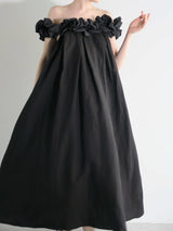 CLOUD OFF SHOULDER DRESS (BLACK)