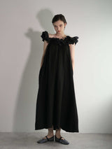 CLOUD OFF SHOULDER DRESS (BLACK)