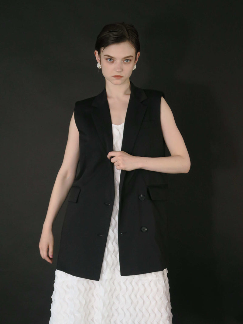 【阪急うめだ本店 POP UP】BACK RIBBON GILET (BLACK)