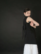 【阪急うめだ本店 POP UP】BACK RIBBON GILET (BLACK)