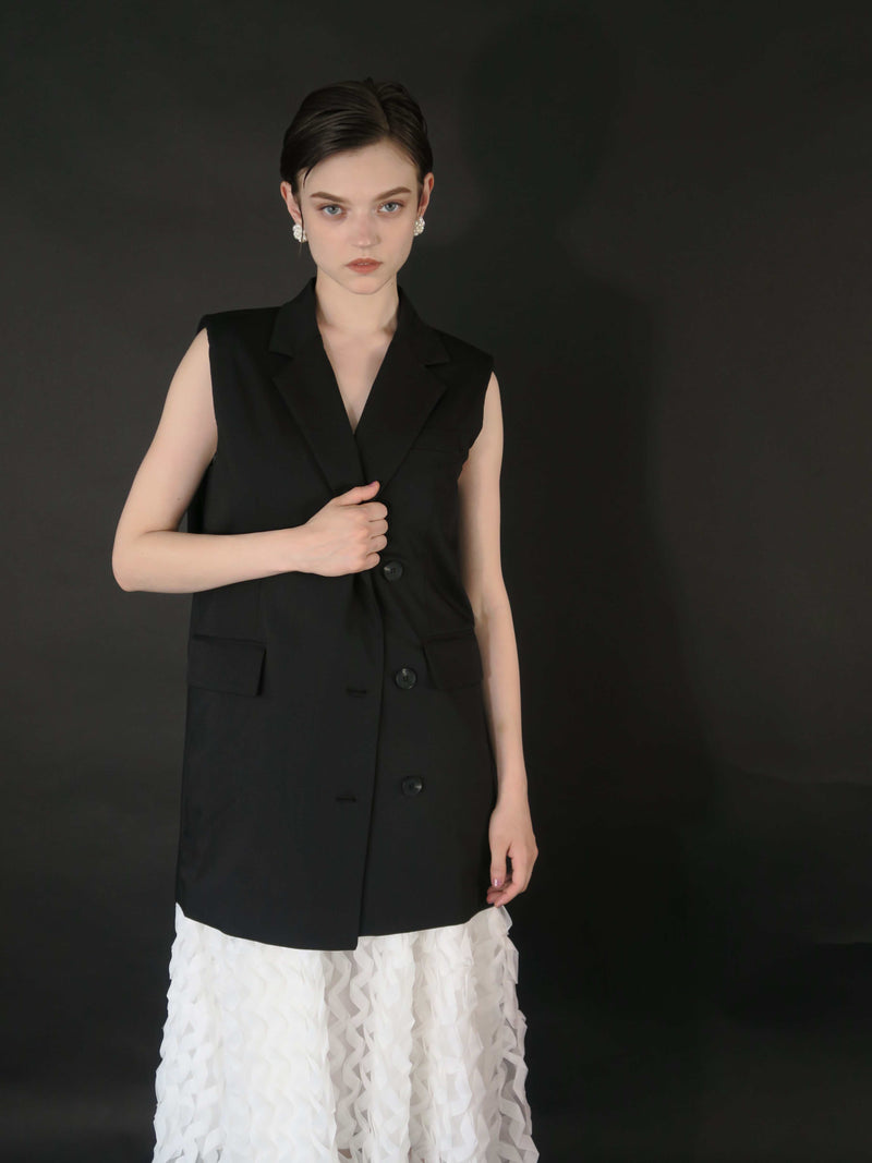 【阪急うめだ本店 POP UP】BACK RIBBON GILET (BLACK)