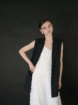 【阪急うめだ本店 POP UP】BACK RIBBON GILET (BLACK)