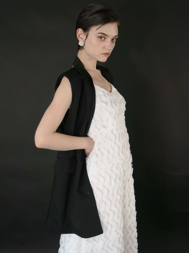 【阪急うめだ本店 POP UP】BACK RIBBON GILET (BLACK)