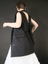 【阪急うめだ本店 POP UP】BACK RIBBON GILET (BLACK)