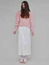 SPARKLING SHEER FLOWER SKIRT