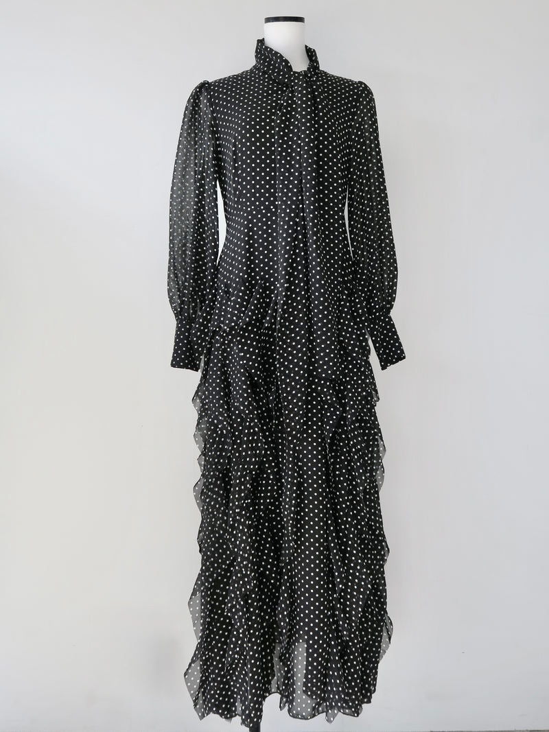 【伊勢丹新宿店先行発売】ADELE DOT CIFFON TIE DRESS