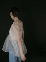 サンプルセール /  SHEER PUFF SLEEVE BLOUSE(BLACK)