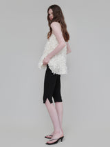 SIDE SLIT STRETCH CAPRI PANTS
