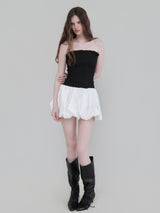 CLOUD SHIRRING MINI DRESS
