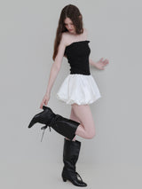 CLOUD SHIRRING MINI DRESS