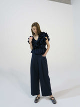 RAFFLE FRILL TOPS (NAVY)