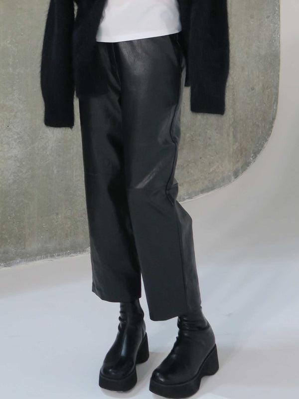 VEGAN LEATHER ANKLE PANTS