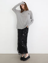 SPARKLING SHEER FLOWER SKIRT