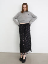 SPARKLING SHEER FLOWER SKIRT