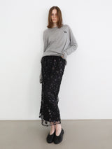 SPARKLING SHEER FLOWER SKIRT