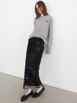 SPARKLING SHEER FLOWER SKIRT