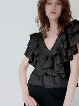 SATIN RAFFLE FRILL TOPS