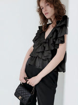SATIN RAFFLE FRILL TOPS