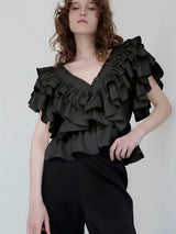 SATIN RAFFLE FRILL TOPS