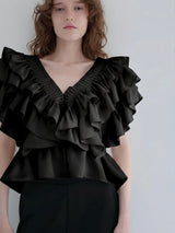 SATIN RAFFLE FRILL TOPS