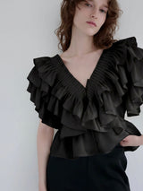 SATIN RAFFLE FRILL TOPS