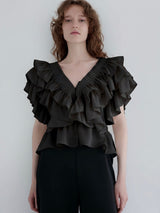 SATIN RAFFLE FRILL TOPS