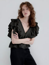 SATIN RAFFLE FRILL TOPS