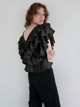 SATIN RAFFLE FRILL TOPS