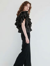 SATIN RAFFLE FRILL TOPS