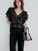 SATIN RAFFLE FRILL TOPS