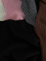 WOOL LAME RIB TURTLE KNIT