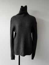 WOOL LAME RIB TURTLE KNIT
