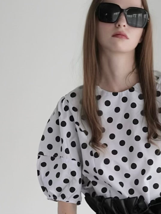 polka dot blouse