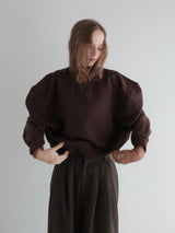 puff sleeve sweat - 起毛なし -