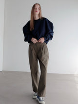 puff sleeve sweat - 起毛なし -